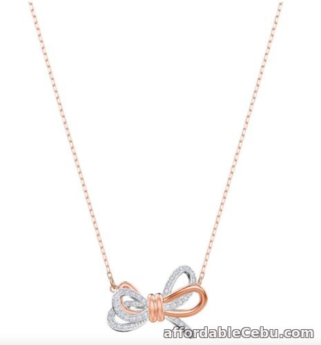 1st picture of Swarovski * Lifelong Bow Rhodium Plated 40cm Rose Gold Chain Necklace For Sale in Cebu, Philippines