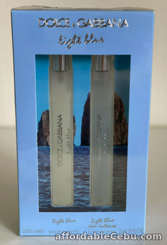 1st picture of NEW! DOLCE & GABBANA D&G 2-PC LIGHT BLUE TRAVEL PERFUME FRAGRANCE SPRAY SET $58 For Sale in Cebu, Philippines