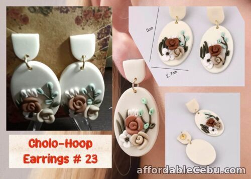 1st picture of Imported Retro Flowers Oval Shape Dangle-Hoop Earrings Free Ship For Sale in Cebu, Philippines