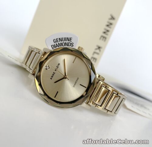 1st picture of Anne Klein Watch * 3278CHGB Diamond Accent Faceted Crystal Gold Steel Strap For Sale in Cebu, Philippines