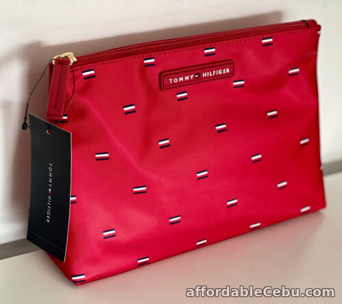 1st picture of NEW! TOMMY HILFIGER RED TRAVEL CLUTCH COSMETIC MAKEUP POUCH BAG SALE For Sale in Cebu, Philippines