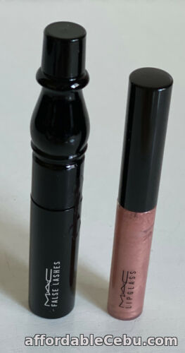 1st picture of MAC FALSE LASHES BLACK MASCARA & LIPGLASS IN WATER DEITIES DUO SET - SALE For Sale in Cebu, Philippines