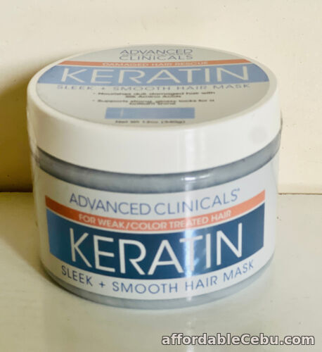 1st picture of ADVANCED CLINICALS KERATIN SLEEK + SMOOTH HAIR MASK FOR WEAK COLOR TREATED HAIR For Sale in Cebu, Philippines