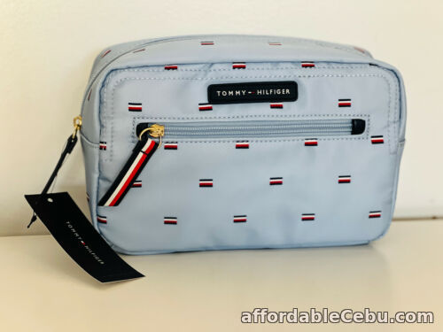 1st picture of NEW! TOMMY HILFIGER BLUE TRAVEL MAKEUP POUCH COSMETICS ORGANIZER CASE $68 SALE For Sale in Cebu, Philippines