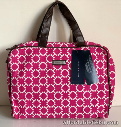 1st picture of TOMMY HILFIGER PINK TRAVEL MAKEUP POUCH COSMETICS ORGANIZER KIT CASE $49 SALE For Sale in Cebu, Philippines