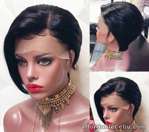 1st picture of 8A Human Hair Pixie Cut Pre Plucked 13X6 Lace Front Wigs For Woman Brazilian For Sale in Cebu, Philippines