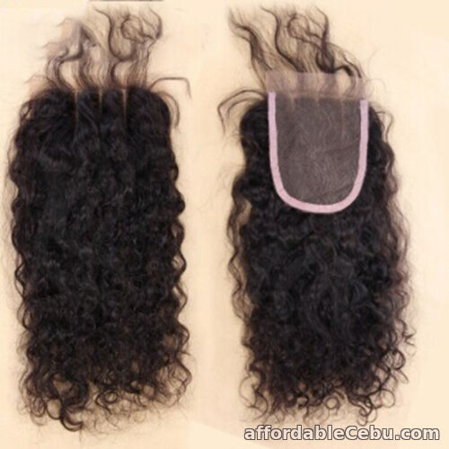 1st picture of 3 Part Way 4x4"Peruvian Curly Wave 100% Virgin Human Hair Lace Closure 8"-20" For Sale in Cebu, Philippines