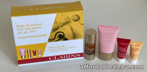 1st picture of CLARINS ADVENTURE KIT CLEANSER / RADIANCE PLUS BOOSTER / MOISTURIZER / BODY LIFT For Sale in Cebu, Philippines