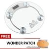 Digital LCD Electronic Tempered Glass Bathroom Weighing Scale with Wonder Patch