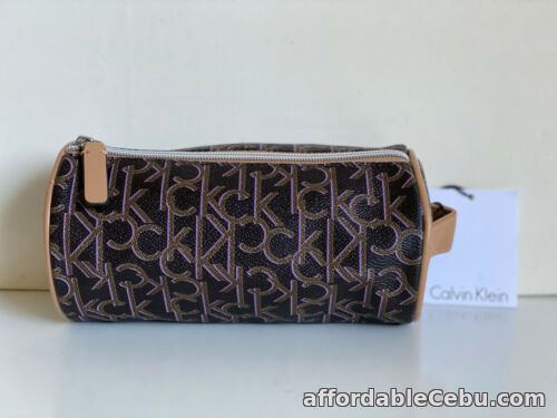 1st picture of NEW! CALVIN KLEIN CK BROWN LILAC TRAVEL MAKEUP COSMETIC ORGANIZER CASE $58 SALE For Sale in Cebu, Philippines