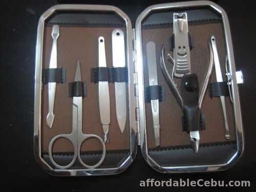 1st picture of BNIB Polished, Stainless Steel 8in1 Manicure Set. High Quality, leather For Sale in Cebu, Philippines