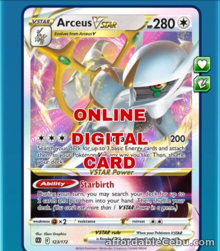 1st picture of Arceus VSTAR 123/172 Pokemon TCG Online Digital Card PTCGO SENT FAST For Sale in Cebu, Philippines