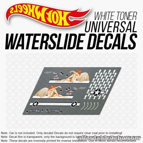 1st picture of Hot Wheels PIN UP BOMBER Custom White Toner Universal WaterSlide Decal 1/64 For Sale in Cebu, Philippines