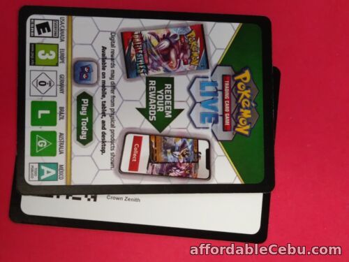 1st picture of Pokemon 50x CROWN ZENITH - TCGO Online Code Free Shipping Email For Sale in Cebu, Philippines