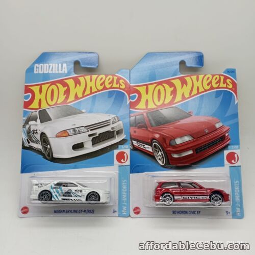 1st picture of Hot Wheels 2023 Godzilla Nissan Skyline GT-R  R32 White 90 Honda Civic EF Red For Sale in Cebu, Philippines