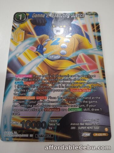 1st picture of Gamma 2, Executing Justice - P-435 PR Holiday Tournament Promo -  DBS Card Game For Sale in Cebu, Philippines