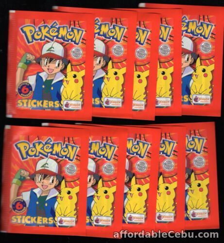 1st picture of 10 PACKS 60 STICKERS Vintage 1999 Pokemon Topps Merlin Stickers BOX FRESH MINT For Sale in Cebu, Philippines