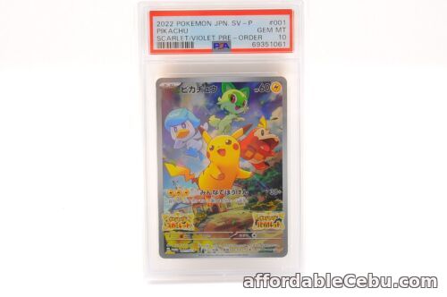 1st picture of PSA 10 GEM MINT Pikachu 001/SV-P Hull Art Promo Pokemon Cards Japanese Via DHL For Sale in Cebu, Philippines