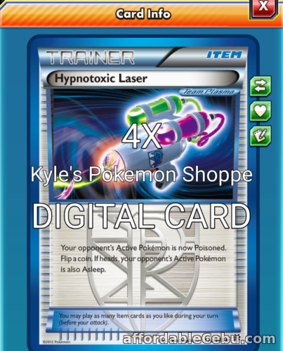 1st picture of Hypnotoxic Laser 4X Pokemon TCG Online PTCGO SENTINGAME 123/135 DIGITAL CARD REG For Sale in Cebu, Philippines