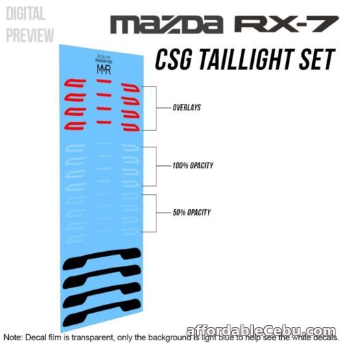 1st picture of Hot Wheels MAZDA FD RX7 Custom 1/64 Scale Waterslide Decals Headlight Taillight For Sale in Cebu, Philippines