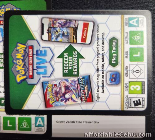 1st picture of Pokemon Crown Zenith Elite Trainer Box Code Pokemon PTCGO Online Code Fast Send For Sale in Cebu, Philippines