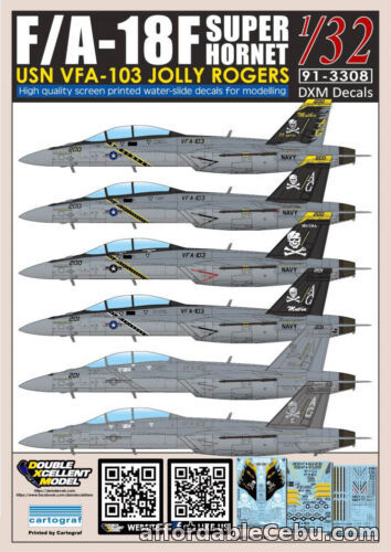 1st picture of DXM decal 1/32 USN F/A-18F Super Hornet VFA-103 Jolly Rogers For Sale in Cebu, Philippines