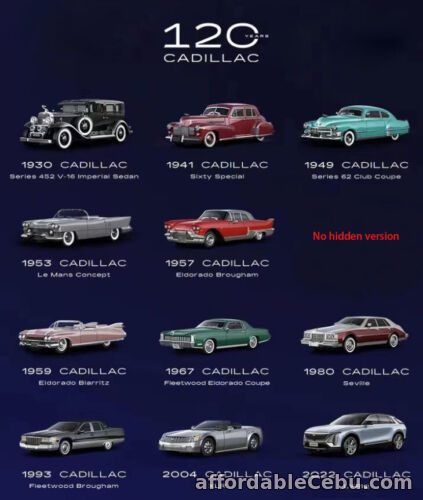 1st picture of 1/64 Cadillac 120th Anniversary series car model 11 styles 1930-2022 For Sale in Cebu, Philippines