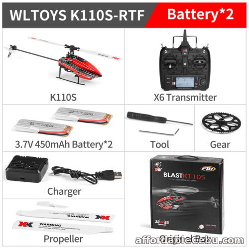 1st picture of Wltoys XK K110S 6CH 3D 6G System Single Paddle Brushless RC Helicopter Aircraft For Sale in Cebu, Philippines