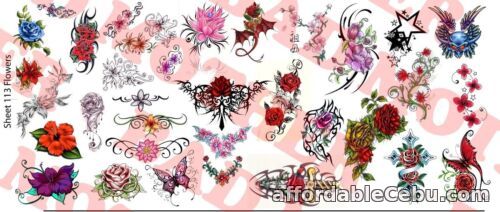 1st picture of 1/6 Scale Custom Tattoos: Flowers Variety Pack - Waterslide Decals For Sale in Cebu, Philippines