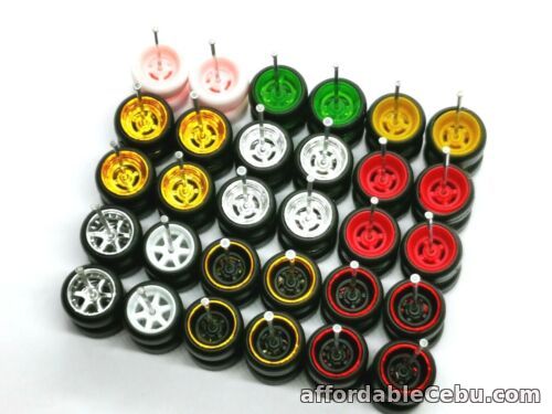 1st picture of Hot Wheels 4 + 6 spoke rubber wheel 10 mm Mix Colors for JDM 15 SET 1: 64 For Sale in Cebu, Philippines