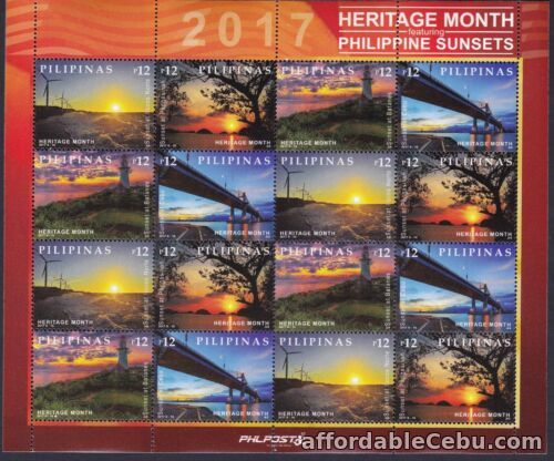 1st picture of Philippines 2017 Sunset Manila Bay 4 values in sheetlet/16 mint NH For Sale in Cebu, Philippines