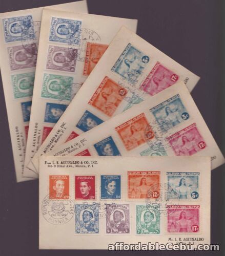 1st picture of Philippines 1943 Japan Occ 1944 Heroes, Kalayaan, Laurel 3 cpt set X 5 covers For Sale in Cebu, Philippines