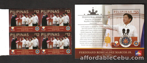 1st picture of 2022 Philippines Bong Bong Marcos Inaugural Block/4 + SS mint NH For Sale in Cebu, Philippines