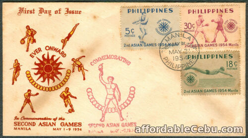 1st picture of 1954 Philippines In Commemoration Of The SECOND ASIAN GAMES First Day Cover For Sale in Cebu, Philippines