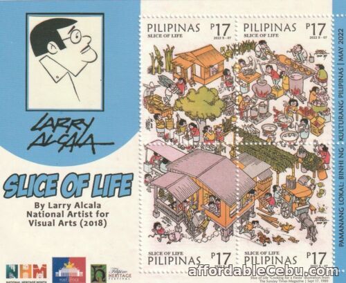 1st picture of Philippines 2022 SLICE of LIFE by Larry Alcala in minisheet/4 mint NH For Sale in Cebu, Philippines