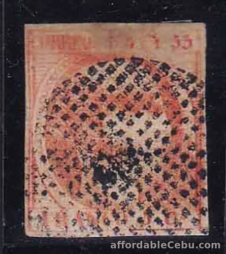 1st picture of SPAIN Philippines 1854 Queen Isabella II Sc #1 (FIRST STAMP 5 cents ) Orange For Sale in Cebu, Philippines