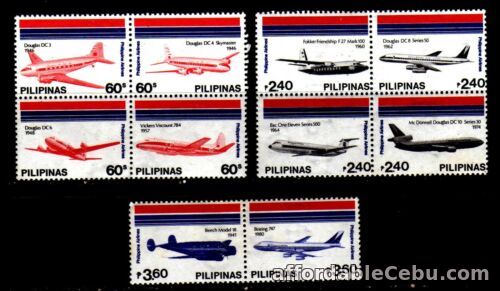 1st picture of Philippines Airline 1986 Airplane 10 different complete set Mint NH For Sale in Cebu, Philippines