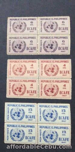 1st picture of Philippines 1947 United Nation ECAFE 3 values complete set bloc/4 NH For Sale in Cebu, Philippines