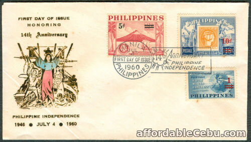 1st picture of 1960 HONORING 14TH ANNIVERSARY OF PHILIPPINE INDEPENDENCE First Day Cover For Sale in Cebu, Philippines