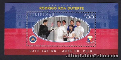 1st picture of Philippines 2016 President Rodrigo Duterte Taking Oath Souvenir sheet mint NH For Sale in Cebu, Philippines