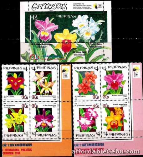 1st picture of Philippines 1996 Orchids flowers CATTLEYAS 8 values + S/S complete set mint NH For Sale in Cebu, Philippines