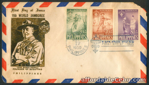 1st picture of 1959 Philippines 10th World Jamboree Lord Baden Powell First Day Cover A For Sale in Cebu, Philippines