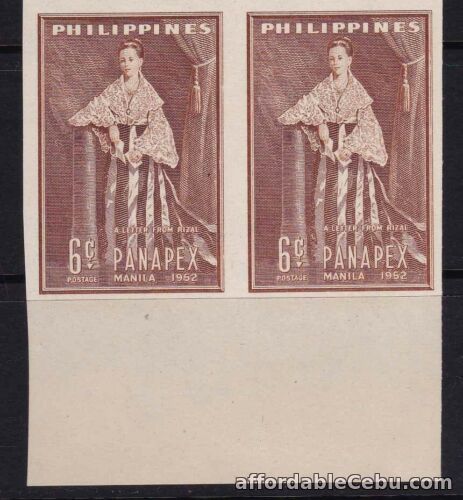 1st picture of ERROR Philippines 1952 MARIA CLARA , Panapex IMPERFORATE Proof in pair NH Scarce For Sale in Cebu, Philippines