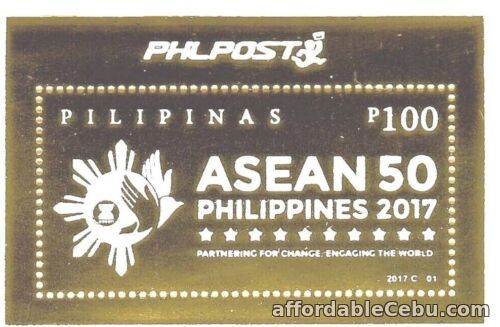 1st picture of 2017 Philippines ASEAN  GOLD FOIL souvenir sheet issue mint NH For Sale in Cebu, Philippines