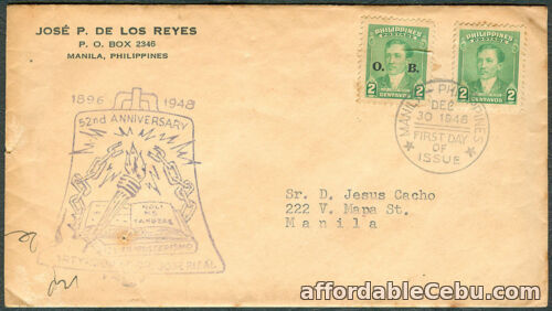 1st picture of Philippines 52nd ANNIVERSARY MARTYRDOM Of DR. JOSE RIZAL 1896-1948 FDC For Sale in Cebu, Philippines