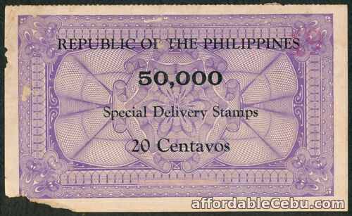 1st picture of 1950's Philippine 20 Centv SPECIAL DELIVERY Cinderella Postage Stamps Chit For Sale in Cebu, Philippines