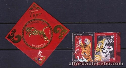 1st picture of 2022 Philippines New Year Zodiac, China Year of TIGER 2v + Gold Foil S/S mint NH For Sale in Cebu, Philippines