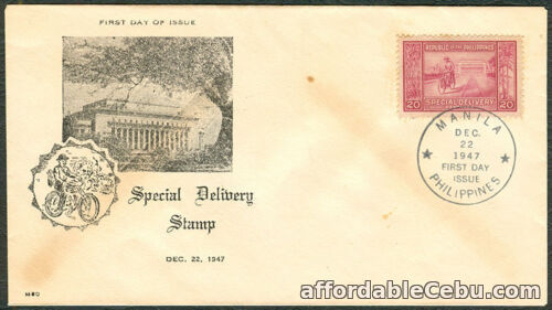 1st picture of 1947 Philippines SPECIAL DELIVERY STAMP First Day Cover For Sale in Cebu, Philippines