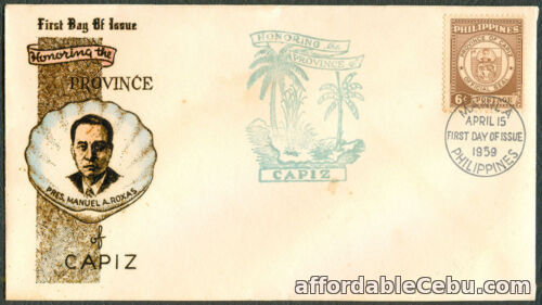 1st picture of 1959 Philippines HONORING THE PROVINCE OF CAPIZ First Day Cover - C For Sale in Cebu, Philippines