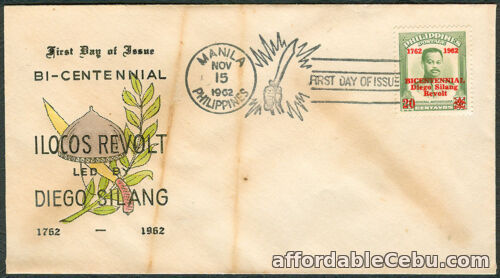 1st picture of 1962 Philippines BI-CENTENNIAL ILOCOS REBOLT Led By DIEGO SILANG First Day Cover For Sale in Cebu, Philippines